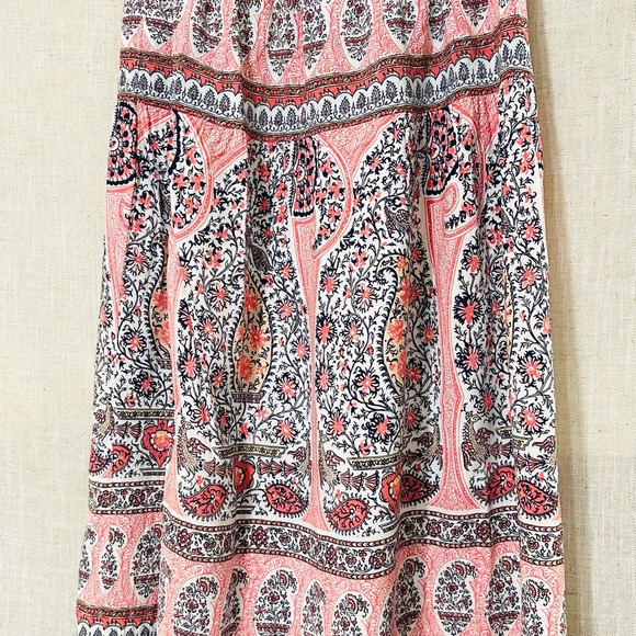 Liz Claiborne Skirt Paisley Maxi - Pink, White, & Black Boho Look - Picture 2 of 4